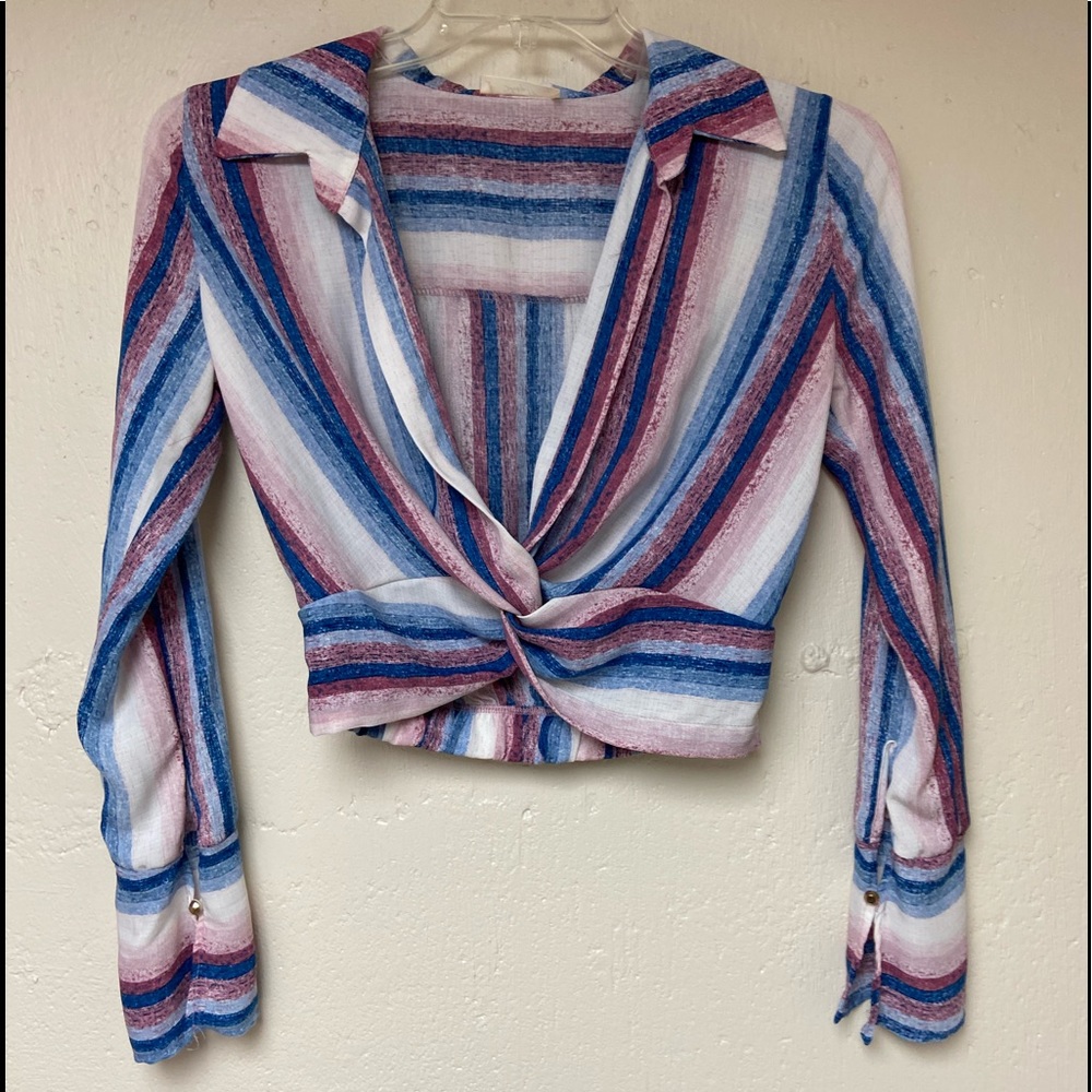 shop17 retro twisted front crop top